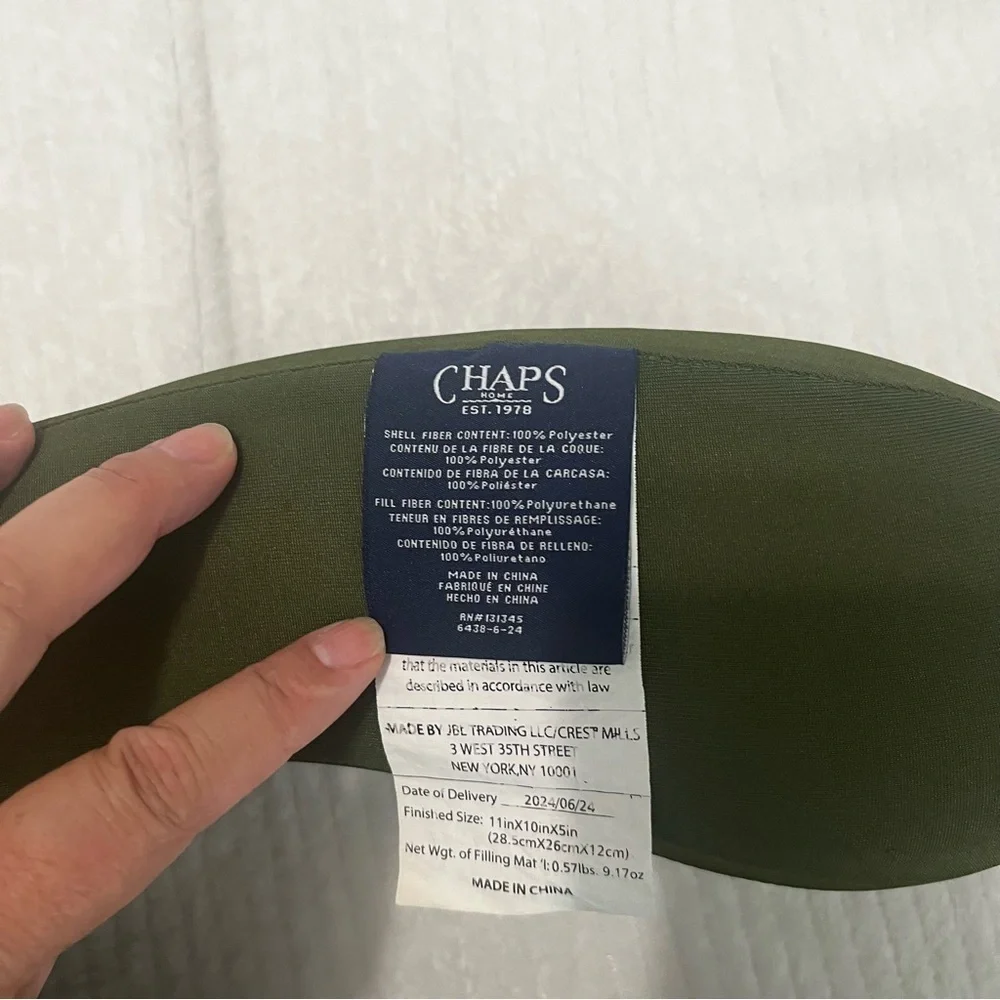 Chaps Green Travel Neck Pillow